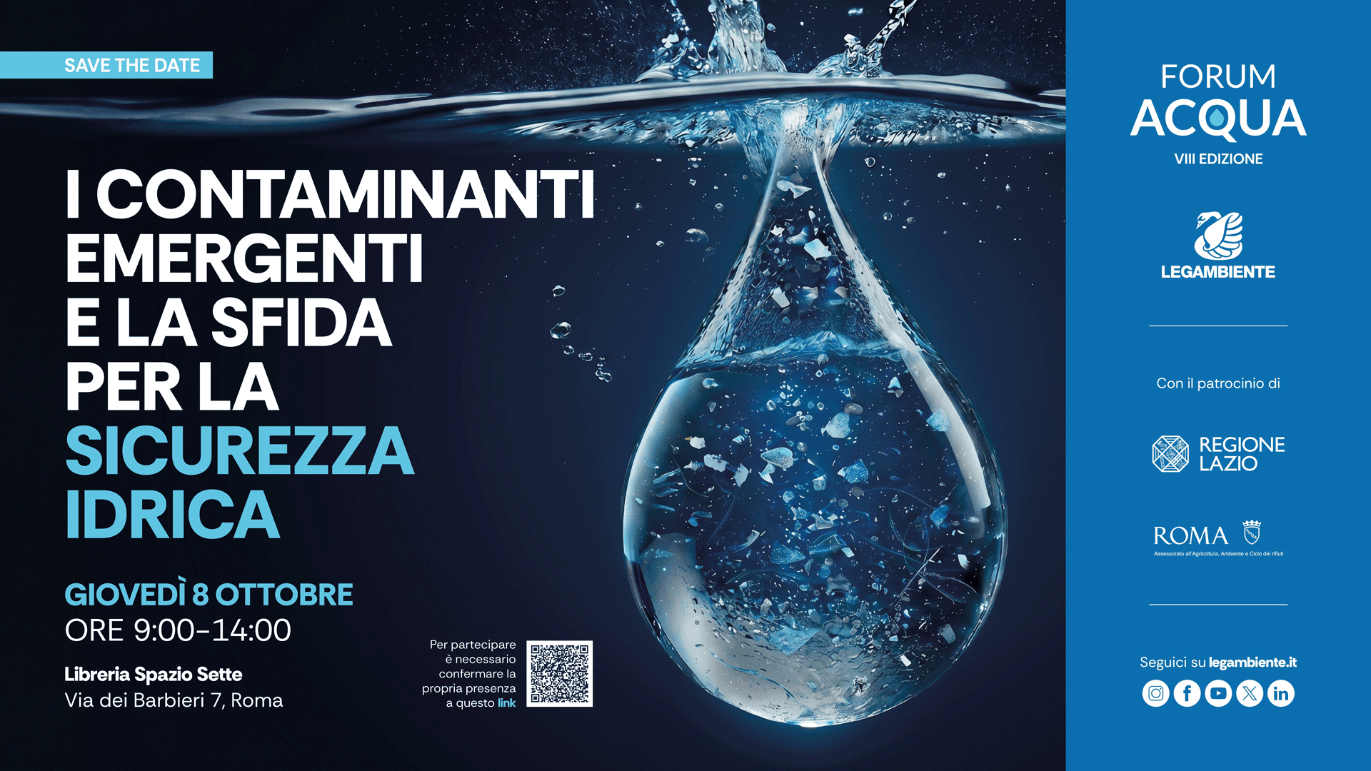 Acqua, Legambiente: arriva l’VIII Forum sui contaminanti emergenti